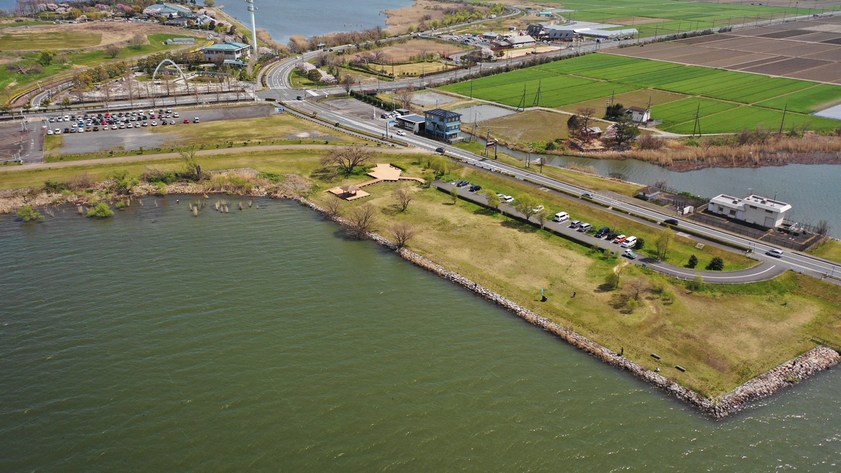 草津市 湖岸緑地 津田江 3 のアウトドア情報 キャンプ q 釣り 駐車場 トイレ 琵琶湖アウトドアマップ